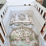 Бортик в кроватку NL Baby, 3-сторонний, универсальный, 180х30 см, бело-бежевый (879+842/34167) - Pampik - 2