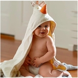 Рушник з куточком 3 Sprouts Курча, 76х76 см, бежевий з білим (ITWCHI/30516) - Pampik - 2