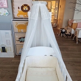 Набір NL Baby: бортик у ліжечко, 3-сторонній, універсальний, 180х32 см + балдахін, 300х170 см, молочний (28906) - Pampik - 3