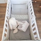 Бортик в кроватку NL Baby, 4-сторонний, бело-серый (874+875/033296) - Pampik - 5