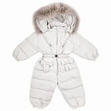 Комбинезон NL Baby, пуховый, с мехом, 9 месяцев, перламутровый (552/36630) - Pampik