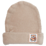 Шапочка Twins Ego з нашивкою, велюр, 0-3 міс., бежевий (W126-ШTEVN-02) - Pampik