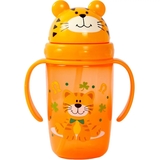 Поїльник-непроливайка Курносики, з ручками і силіконовою соломинкою, від 9 міс., 360 мл, помаранчевий (7224 оран) - Pampik