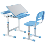 Комплект детской мебели FunDesk парта и стул трансформеры Сantare Blue - Pampik - 3