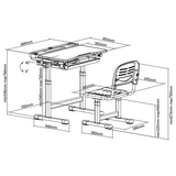 Комплект дитячих меблів FunDesk парта та стілець трансформери Сantare Grey - Pampik - 8