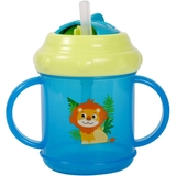 Поильник-непроливайка Курносики, с силиконовой трубочкой, с ручками, от 9 мес., 200 мл, голубой (7026 гол) - Pampik