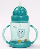 Поильник-непроливайка Lindo Premium, с силиконовой соломинкой, 6+ мес., 210 мл, бирюзовый (А 40 зел) - Pampik - 2