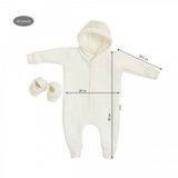 Ромпер Twins White, трикотажний, утеплений, р.62, білий (2022-PTУ-01) - Pampik - 2