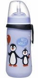 Поїльник з трубочкою Nip Straw Cup Пингвинчики, 330 мл, світло-блакитний (35067) - Pampik