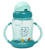 Поильник-непроливайка Lindo Premium, с силиконовой соломинкой, 6+ мес., 210 мл, бирюзовый (А 40 зел) - Pampik