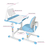 Комплект дитячих меблів Cubby парта та стілець трансформери Vivo Blue - Pampik - 8