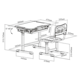 Комплект детской мебели FunDesk парта и стул трансформеры Piccolino III Grey-w - Pampik - 9