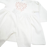 Хрестильний набір для дівчинки Twins з рожевою вишивкою, р.62, світло-бежевий (TCG62E-24) - Pampik - 2