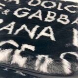 Плед NL Baby Dolce Gabbana, хутряний, 90х77 см, чорний-білий (25544) - Pampik - 3