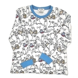 Пижама NL Baby с длинными рукавами, хлопковая, утеплённая, 2 года, бело-голубой (00520/37873) - Pampik - 2