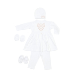 Крестильный набор для девочки Twins с розовой вышивкой, р.56, белый (TCG56W-24) - Pampik