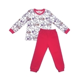 Піжама NL Baby з довгими рукавами, бавовняна, утеплена, 2 роки, біло-кораловий (00520/37871) - Pampik