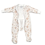 Чоловічок NL Baby на блискавці, велюр, 1 міс., біло-бежевий (011/38119) - Pampik - 2