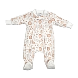 Чоловічок NL Baby на блискавці, велюр, 1 міс., біло-бежевий (011/38119) - Pampik