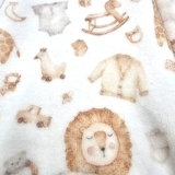 Чоловічок NL Baby на блискавці, велюр, 1 міс., біло-бежевий (011/38119) - Pampik - 5