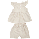 Комплект для девочки Twins Linen, лен, р.68, бежевый (W-101-HTL68-23) - Pampik