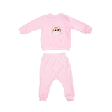 Костюм велюровий Twins з вишивкою Котик та Собачка, р.74, рожевий (W-120-КWKS74-08) - Pampik