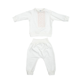 Костюм святковий Twins, з вишивкою, інтерлок, р.74, рожевий (W-124-TCW74-08) - Pampik