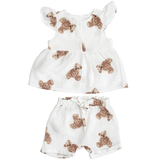 Комплект для девочки Twins, муслин, р.74, белый с принтом в ассортименте (W-102-HTМ74-24) - Pampik - 3