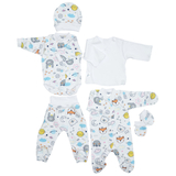 Комплект дитячого одягу в пологовий Twins Cosmo, інтерлок, р.52, білий з принтом (W-191-TP6-52CO) - Pampik