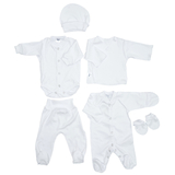 Комплект дитячого одягу в пологовий Twins, інтерлок, р.52, білий (W-191-TP6-5201) - Pampik