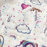 Накидка детская NL Baby, муслин, 12-24 мес., белый с сиреневым (304/34300) - Pampik - 3