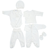 Комплект дитячого одягу в пологовий Twins, інтерлок, р.52, молочний (W-191-TP6-52202) - Pampik