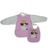 Накидка та слинявчик NL Baby з м'яким коміром, водонепроникні, рожевий (0000/37304) - Pampik