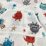 Накидка дитяча NL Baby, муслін, 12-24 міс., білий з теракотовим (303/34298) - Pampik - 2