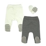 Комплект NL Baby: ползунки, 2 шт. и царапки, р.56, молочно-серый (055/19243) - Pampik