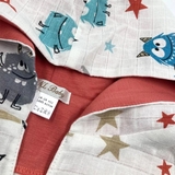 Накидка дитяча NL Baby, муслін, 12-24 міс., білий з теракотовим (303/34298) - Pampik - 3