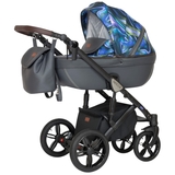 Универсальная коляска 3 в 1 Verdi Mocca 9023-VMOC-12, графитовый с синим - Pampik