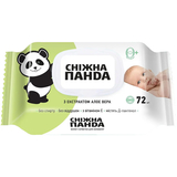 Вологі серветки Сніжна Панда Алое, для новонароджених, 72 шт. - Pampik
