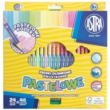 Карандаши цветные трехгранные двухсторонние Школярик Пастельные цвета с точилкой, 48 цветов (24 шт.) (312120005-UA) - Pampik