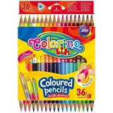 Олівці кольорові Colorino, двосторонні, тригранні, в пластиковому контейнері, 36 кольорів, 18 шт. (68512PTR) - Pampik