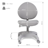 Дитяче крісло FunDesk Cielo Grey з підлокітниками та підставкою для ніг - Pampik - 4