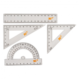 Набір лінійок Yes, 4 предмета, 15 см, прозорий (370263) - Pampik - 2