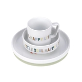 Набір дитячого посуду Lassig, порцеляна, з антиковзаючими елементами, 3 предмети, білий (12100379001/38322) - Pampik