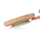 Тарелка плоская Lassig Кот на присоске, бамбуковая, 17.5х14х3.5 см, зеленый (1310028108/35860) - Pampik - 3