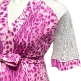 Домашній костюм New Life з мереживом, халат та брюки, р.44, рожевий (097/17464) - Pampik - 4