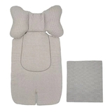 Набір New Life expert: універсальний матрацик, 62х33 см + двосторонній плед, 73х73 см, сірий з білим (821+830/27666) - Pampik