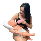 Двусторонняя подушка-рукав для мамы и малыша 2 в 1 New Life expert, 48х30 см, серый с белым (007/37120) - Pampik - 6