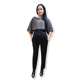 Брики укороченные New Life с трикотажной вставкой и поясом на резинке, р.46, черный (496/24699) - Pampik - 6