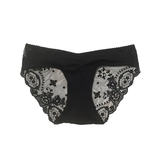 Трусы New Life La Perla, под живот, с кружевом, р.36, черный (26494) - Pampik