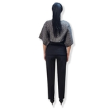 Туника комбинированная New Life с отделкой в виде цепочки, р.42-44, черный меланж (701/21320) - Pampik - 5